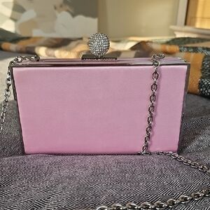 Sophia Webster Pink Clutch with Silver Chain